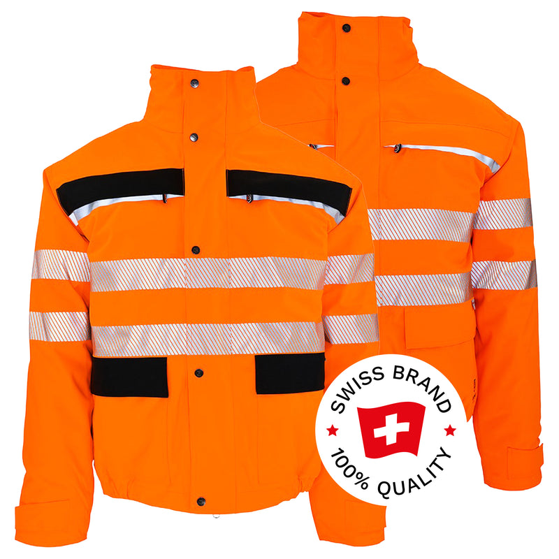Warnschutz Thermo-Regenjacke | Klasse 3 | 19’000 mm WS | PE | herausnehmbares Stepp-Innenfutter | wasserdicht | 210 g/m² | Bormio Safety Ruchi