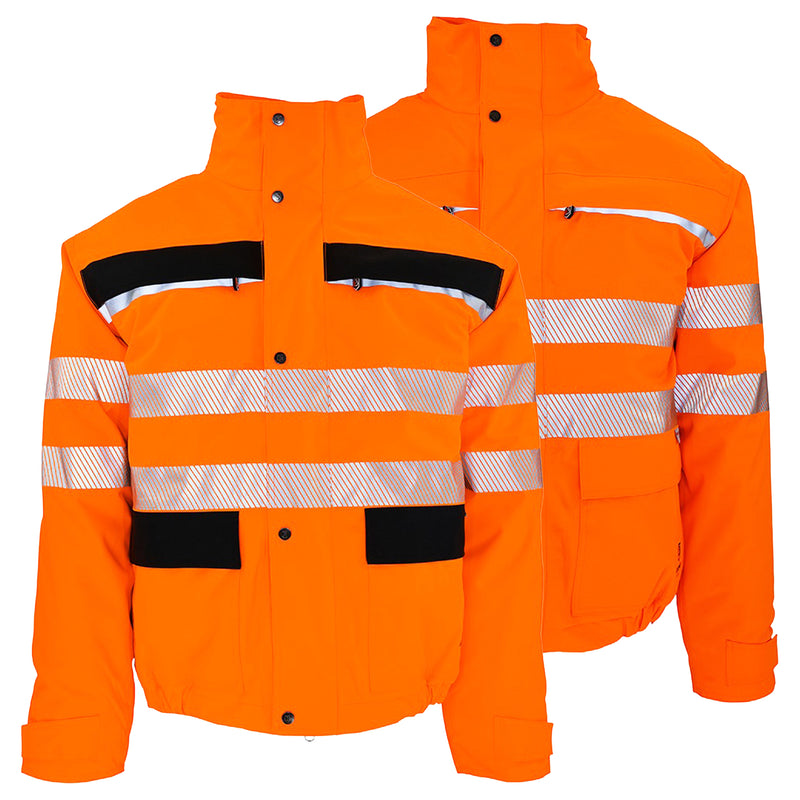 Warnschutz Thermo-Regenjacke | Klasse 3 | 19’000 mm WS | PE | herausnehmbares Stepp-Innenfutter | wasserdicht | 210 g/m² | Bormio Safety Ruchi