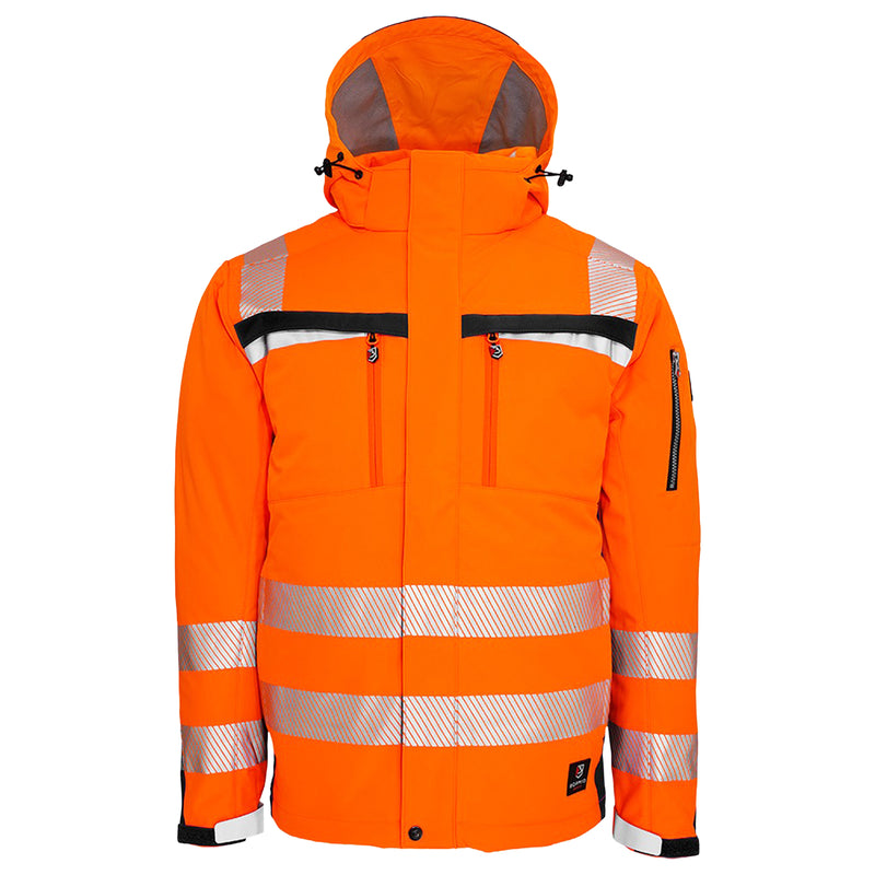 Warnschutz Winterjacke | Klasse 3 | PE | Softshell | abnehmbare Kapuze | winddicht & wasserabweisend | 310 g/m² | Bormio Safety Brisi