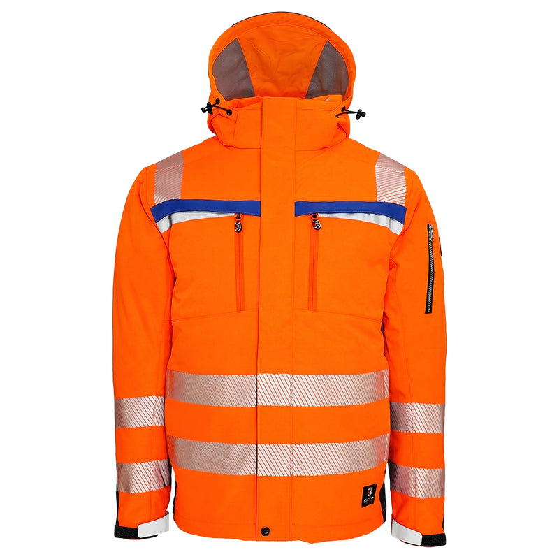 Warnschutz Winterjacke | Klasse 3 | PE | Softshell | abnehmbare Kapuze | winddicht & wasserabweisend | 310 g/m² | Bormio Safety Brisi