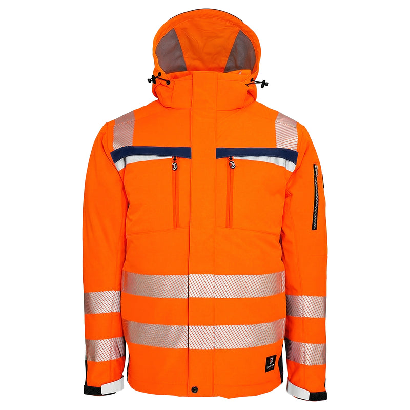 Warnschutz Winterjacke | Klasse 3 | PE | Softshell | abnehmbare Kapuze | winddicht & wasserabweisend | 310 g/m² | Bormio Safety Brisi