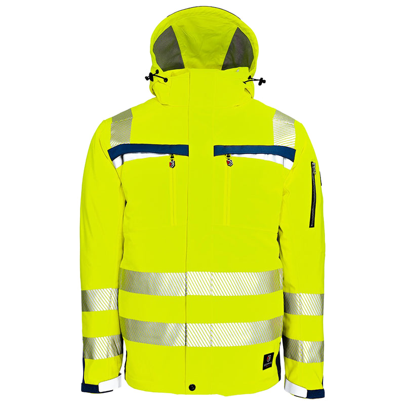 Warnschutz Winterjacke | Klasse 3 | PE | Softshell | abnehmbare Kapuze | winddicht & wasserabweisend | 310 g/m² | Bormio Safety Brisi