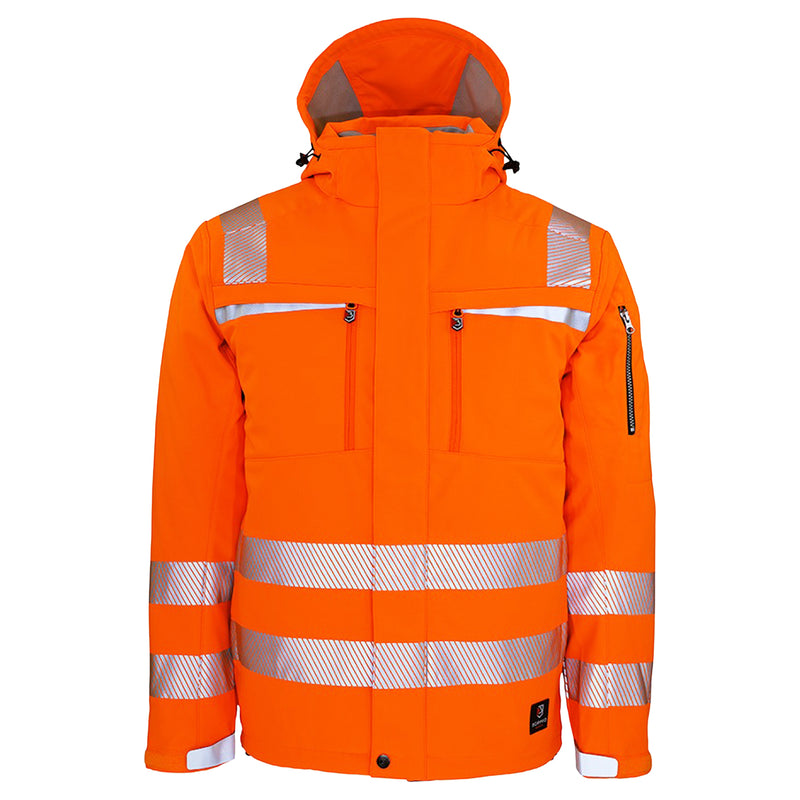 Warnschutz Winterjacke | Klasse 3 | PE | Softshell | abnehmbare Kapuze | winddicht & wasserabweisend | 310 g/m² | Bormio Safety Brisi