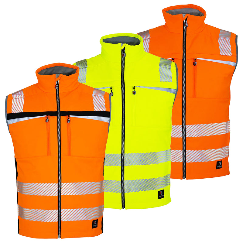 Warnschutz Weste | Klasse 2 | PE | winddicht & strapazierfähig | Softshell | 310 g/m² | Bormio Safety Gurten