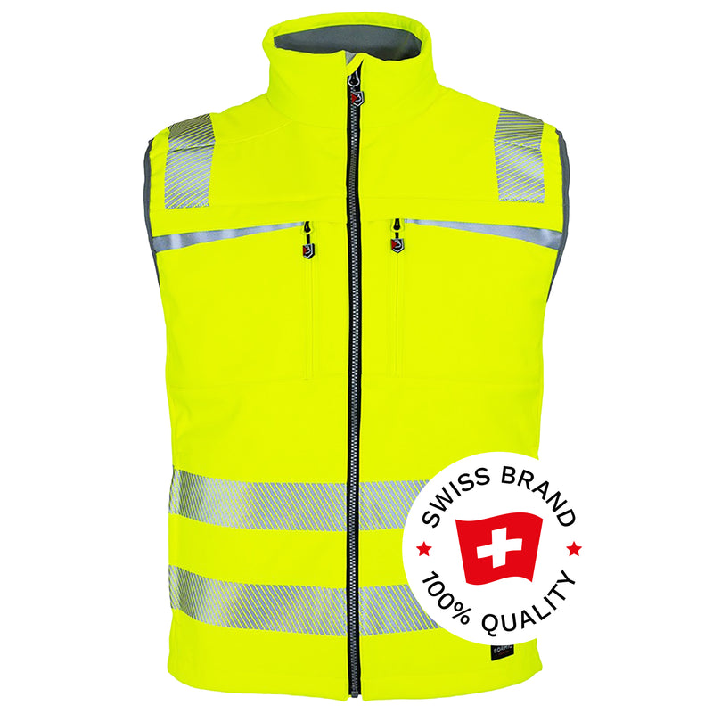 Warnschutz Weste | Klasse 2 | PE | winddicht & strapazierfähig | Softshell | 310 g/m² | Bormio Safety Gurten
