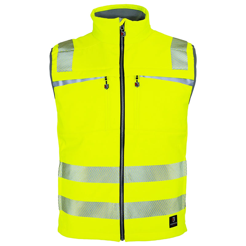 Warnschutz Weste | Klasse 2 | PE | winddicht & strapazierfähig | Softshell | 310 g/m² | Bormio Safety Gurten