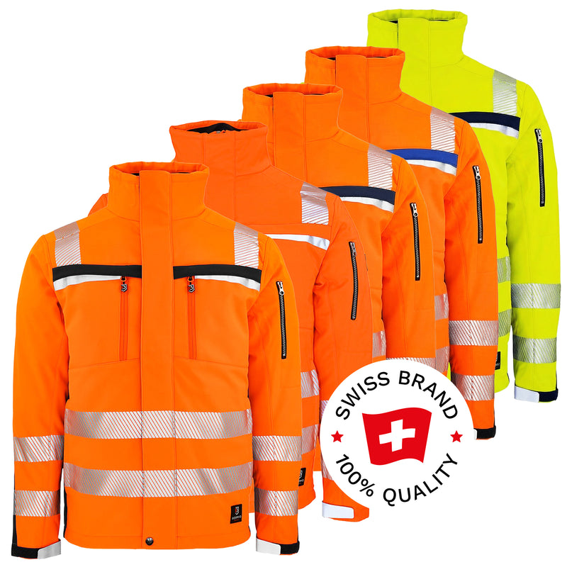 Warnschutz Jacke | Klasse 3 | PE | Softshell | winddicht, strapazierfähig & hochelastisch | 310 g/m² | Bormio Safety Dom