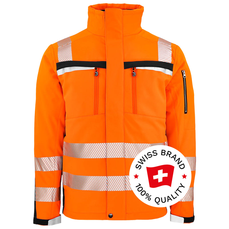 Warnschutz Jacke | Klasse 3 | PE | Softshell | winddicht, strapazierfähig & hochelastisch | 310 g/m² | Bormio Safety Dom
