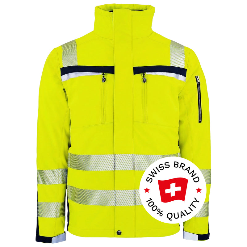 Warnschutz Jacke | Klasse 3 | PE | Softshell | winddicht, strapazierfähig & hochelastisch | 310 g/m² | Bormio Safety Dom