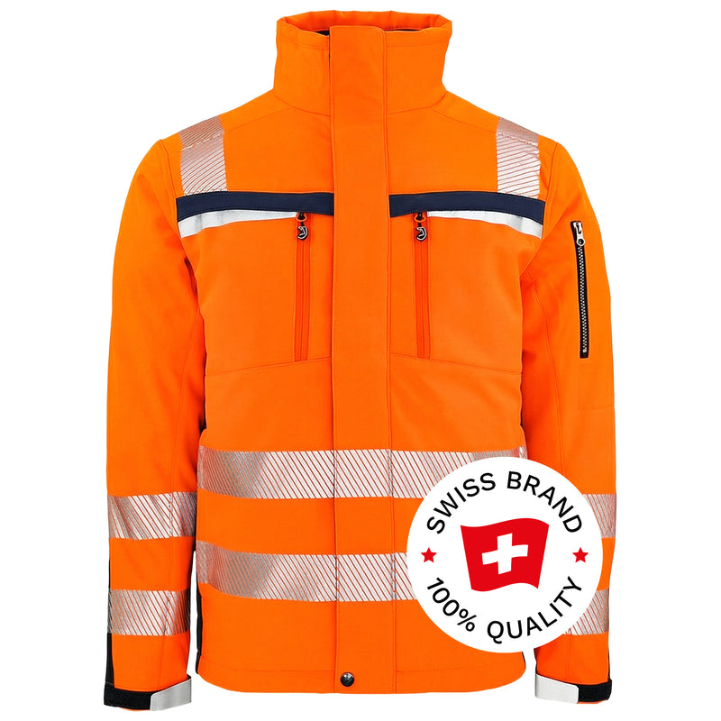 Warnschutz Jacke | Klasse 3 | PE | Softshell | winddicht, strapazierfähig & hochelastisch | 310 g/m² | Bormio Safety Dom