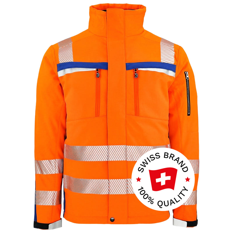 Warnschutz Jacke | Klasse 3 | PE | Softshell | winddicht, strapazierfähig & hochelastisch | 310 g/m² | Bormio Safety Dom