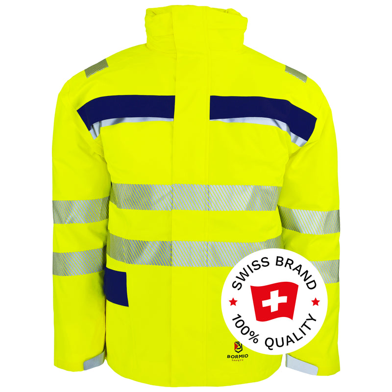 Warnschutz Regenjacke | Klasse 3 | 19’000 mm WS | PE | atmungsaktiv & wasserdicht | 210 g/m² | Bormio Safety Speer