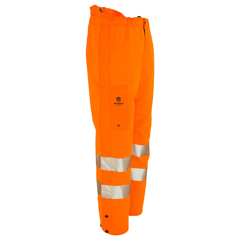 Warnschutz Regenhose | Klasse 2 | EN 343 Kl. 4 wasserdicht | 19’000 mm WS | PE/PU | erhöhter Bund im Rückenbereich | 210 g/m² | Bormio Safety Uetliberg