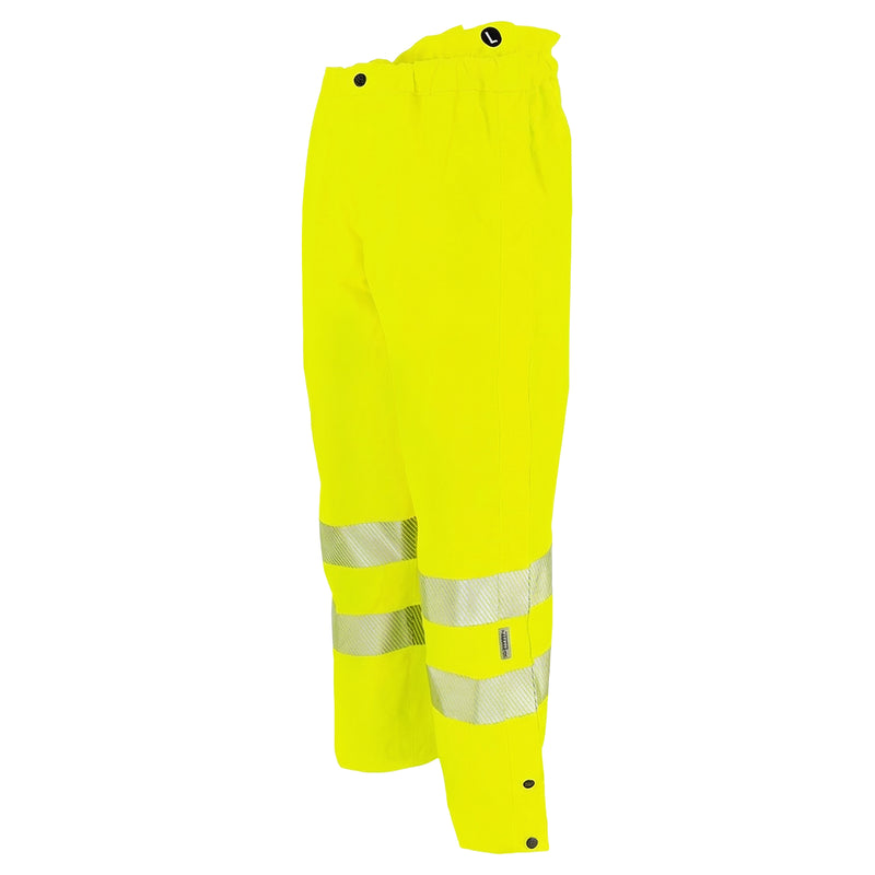 Warnschutz Regenhose | Klasse 2 | EN 343 Kl. 4 wasserdicht | 19’000 mm WS | PE/PU | erhöhter Bund im Rückenbereich | 210 g/m² | Bormio Safety Uetliberg