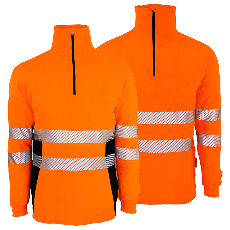 Warnschutz Zip-Langarmshirt | Klasse 2 | PE/Bambus | kühlend & geruchshemmend | 240 g/m² | Bormio Safety Bachtel