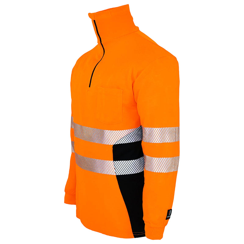 Warnschutz Zip-Langarmshirt | Klasse 2 | PE/Bambus | kühlend & geruchshemmend | 240 g/m² | Bormio Safety Bachtel