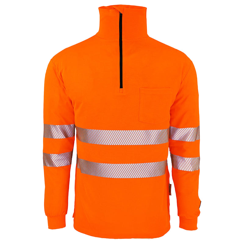 Warnschutz Zip-Langarmshirt | Klasse 2 | PE/Bambus | kühlend & geruchshemmend | 240 g/m² | Bormio Safety Bachtel