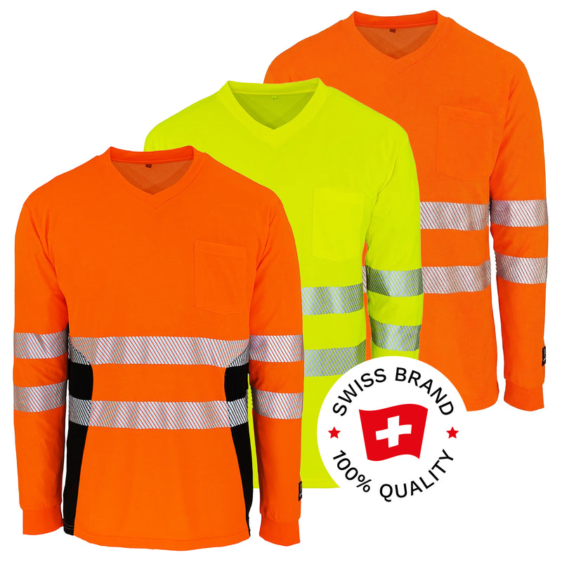 Warnschutz Langarmshirt | Klasse 2 | PE/Bambus | kühlend & geruchshemmend | 190 g/m² | Bormio Safety Irchel