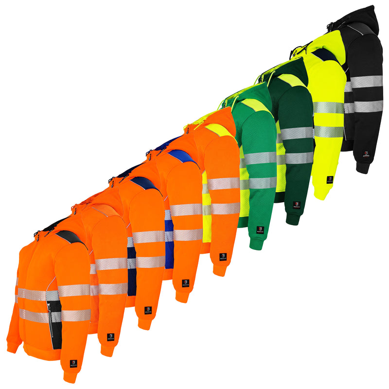 Warnschutz Hoodie | Klasse 2 | PE/Baumwolle | klimaregulierend & strapazierfähig | 300 g/m² | Bormio Safety Born