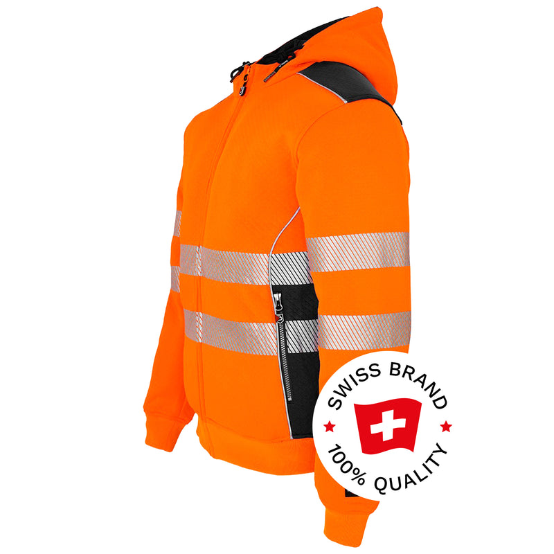 Warnschutz Hoodie | Klasse 2 | PE/Baumwolle | klimaregulierend & strapazierfähig | 300 g/m² | Bormio Safety Born