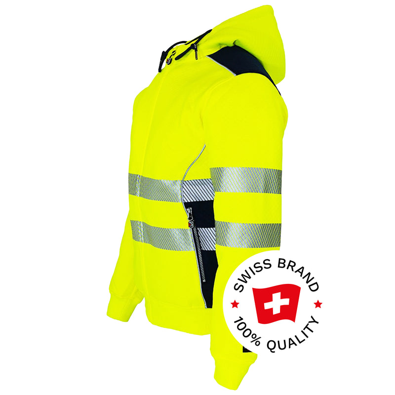 Warnschutz Hoodie | Klasse 2 | PE/Baumwolle | klimaregulierend & strapazierfähig | 300 g/m² | Bormio Safety Born