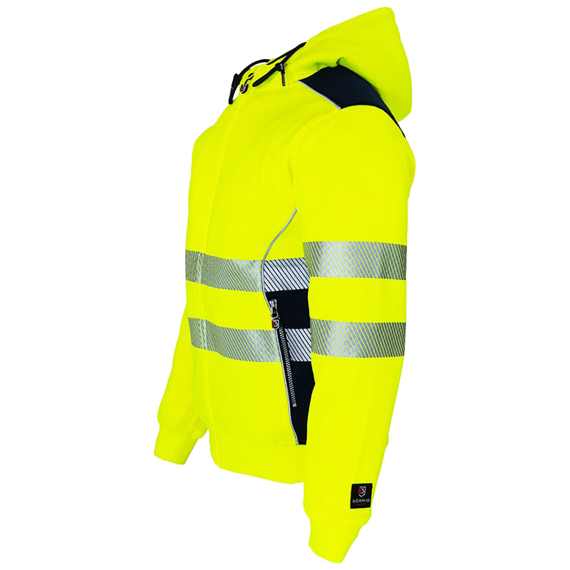 Warnschutz Hoodie | Klasse 2 | PE/Baumwolle | klimaregulierend & strapazierfähig | 300 g/m² | Bormio Safety Born