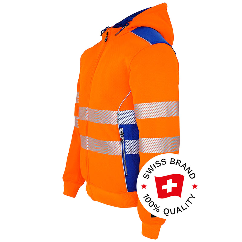 Warnschutz Hoodie | Klasse 2 | PE/Baumwolle | klimaregulierend & strapazierfähig | 300 g/m² | Bormio Safety Born
