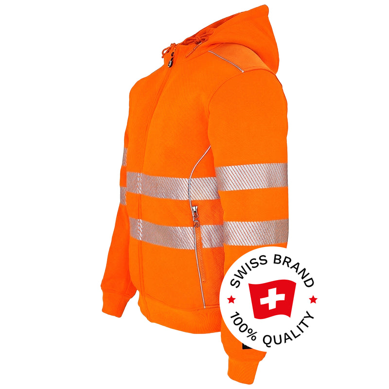 Warnschutz Hoodie | Klasse 2 | PE/Baumwolle | klimaregulierend & strapazierfähig | 300 g/m² | Bormio Safety Born