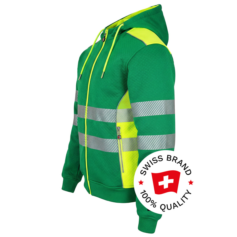 Warnschutz Hoodie | Klasse 2 | PE/Baumwolle | klimaregulierend & strapazierfähig | 300 g/m² | Bormio Safety Born