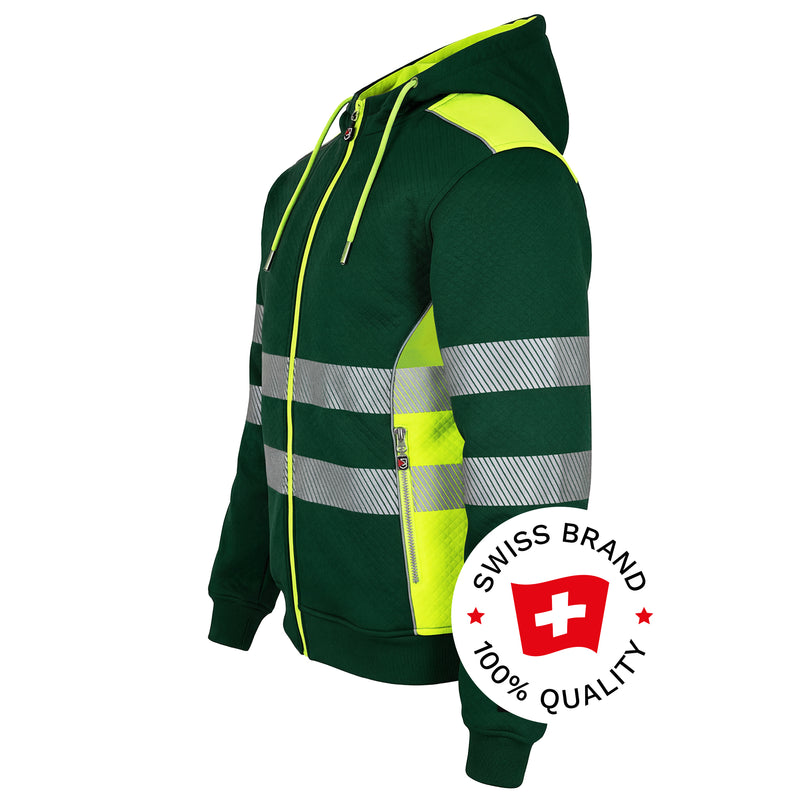 Warnschutz Hoodie | Klasse 2 | PE/Baumwolle | klimaregulierend & strapazierfähig | 300 g/m² | Bormio Safety Born
