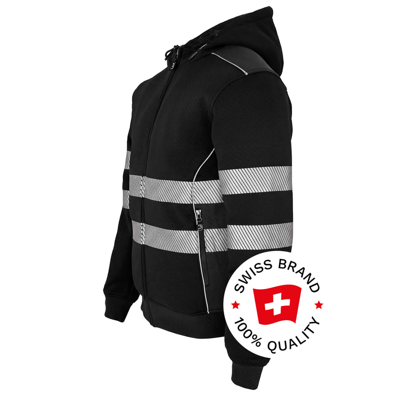 Warnschutz Hoodie | Klasse 2 | PE/Baumwolle | klimaregulierend & strapazierfähig | 300 g/m² | Bormio Safety Born