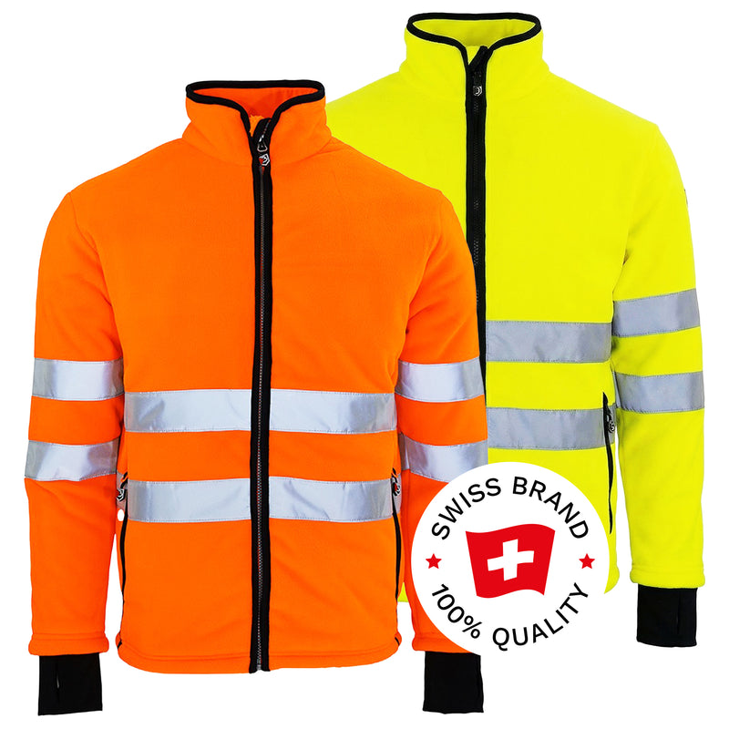 Warnschutz Jacke | Klasse 2 | PE | zweilagiges Fleece | wärmeisolierend | 400 g/m² | Bormio Safety Chasseral