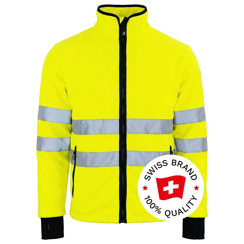 Warnschutz Jacke | Klasse 2 | PE | zweilagiges Fleece | wärmeisolierend | 400 g/m² | Bormio Safety Chasseral