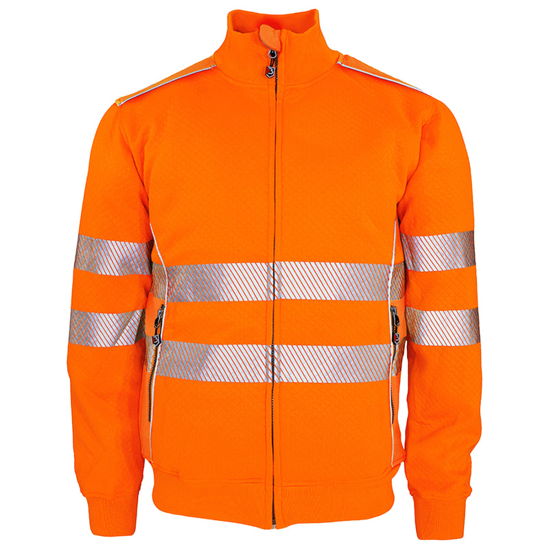 Warnschutz Sweatjacke | Klasse 2 | PE/Baumwolle | klimaregulierend & strapazierfähig | 300 g/m² | Bormio Safety Calanda
