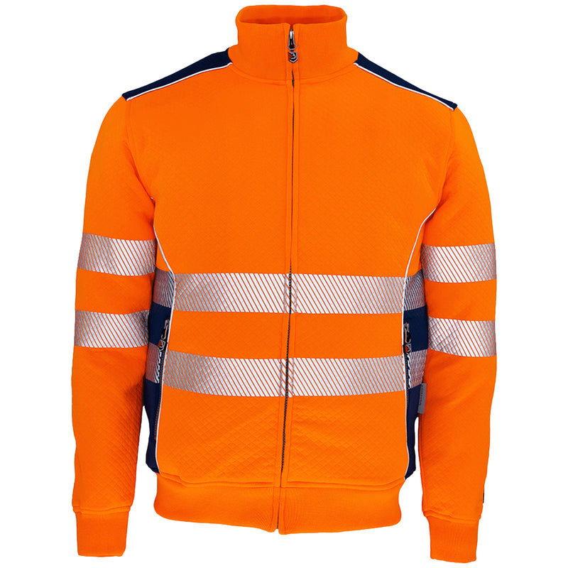Warnschutz Sweatjacke | Klasse 2 | PE/Baumwolle | klimaregulierend & strapazierfähig | 300 g/m² | Bormio Safety Calanda