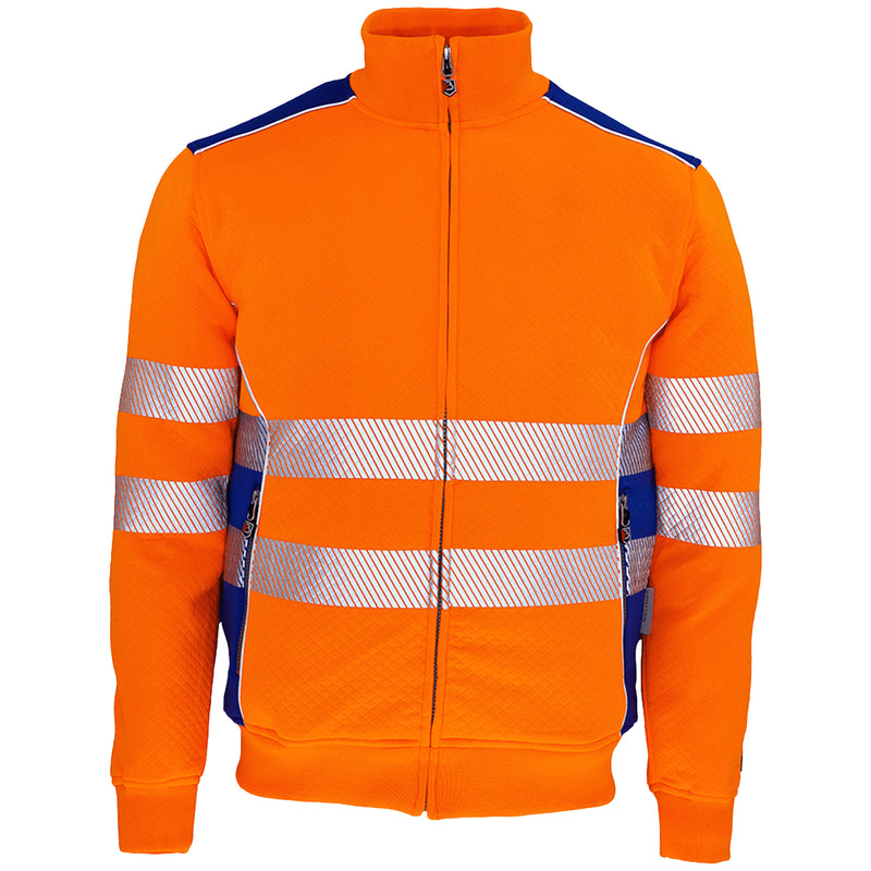 Warnschutz Sweatjacke | Klasse 2 | PE/Baumwolle | klimaregulierend & strapazierfähig | 300 g/m² | Bormio Safety Calanda