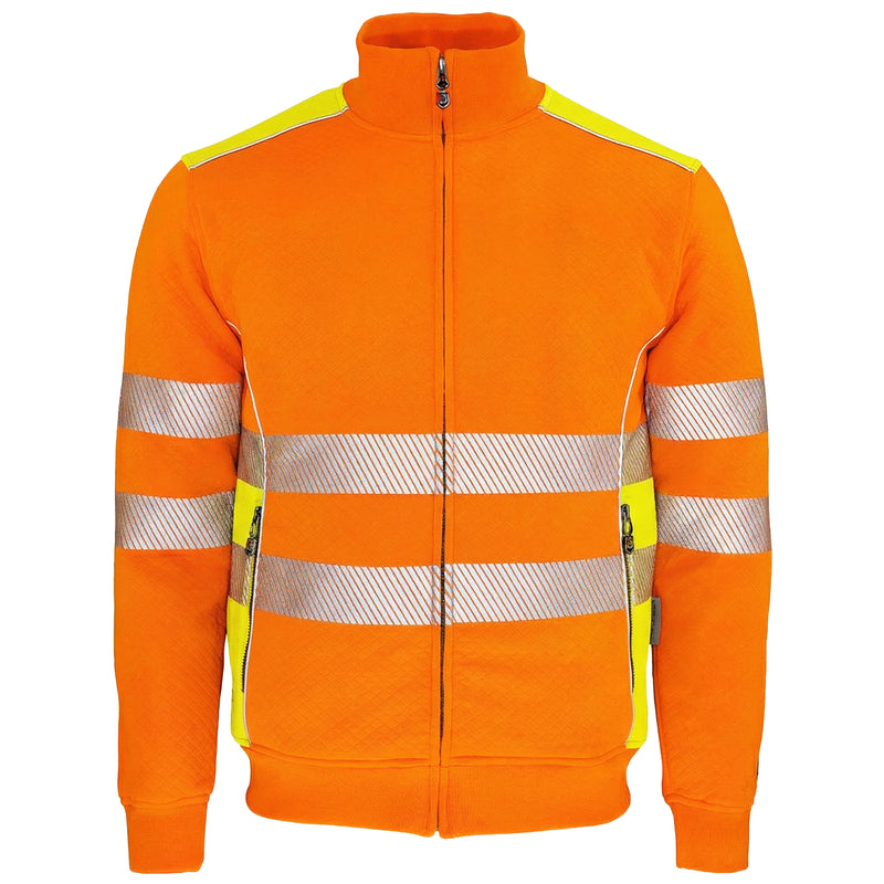 Warnschutz Sweatjacke | Klasse 2 | PE/Baumwolle | klimaregulierend & strapazierfähig | 300 g/m² | Bormio Safety Calanda
