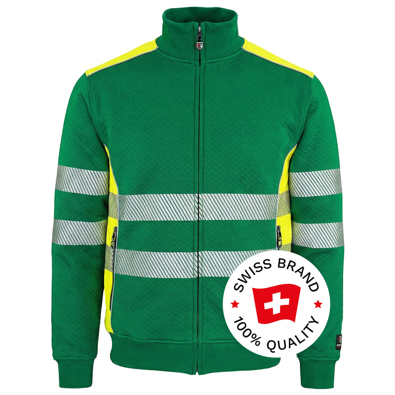 Warnschutz Sweatjacke | Klasse 2 | PE/Baumwolle | klimaregulierend & strapazierfähig | 300 g/m² | Bormio Safety Calanda