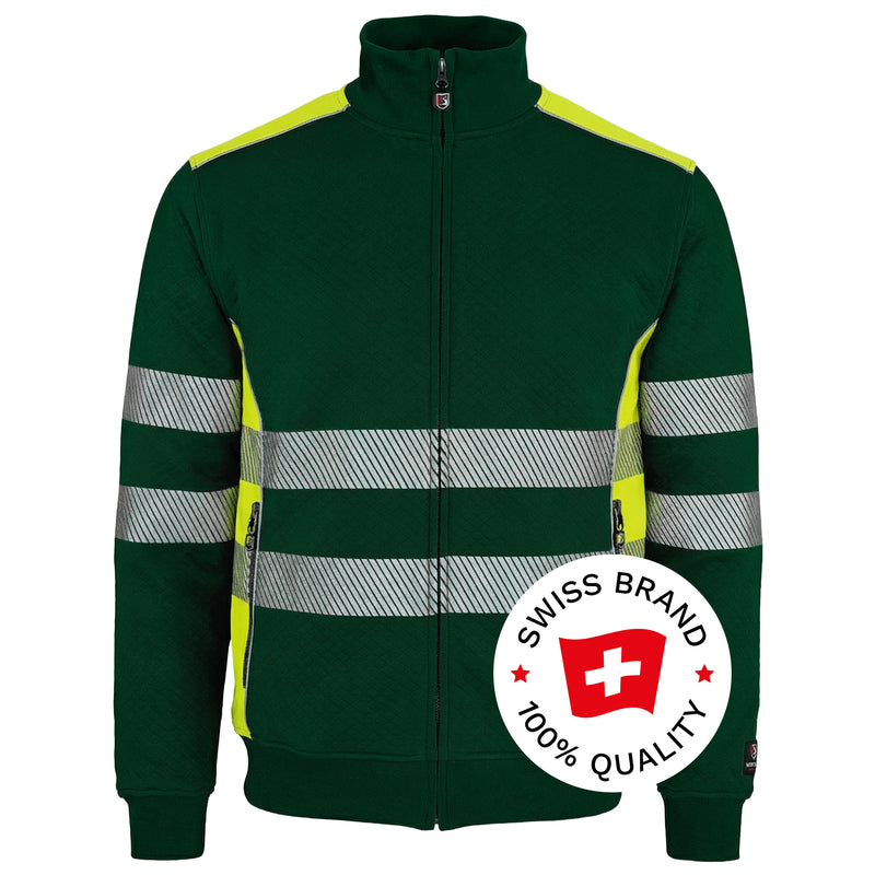 Warnschutz Sweatjacke | Klasse 2 | PE/Baumwolle | klimaregulierend & strapazierfähig | 300 g/m² | Bormio Safety Calanda