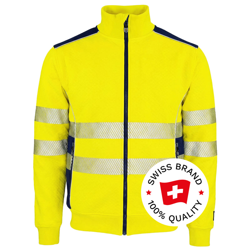 Warnschutz Sweatjacke | Klasse 2 | PE/Baumwolle | klimaregulierend & strapazierfähig | 300 g/m² | Bormio Safety Calanda