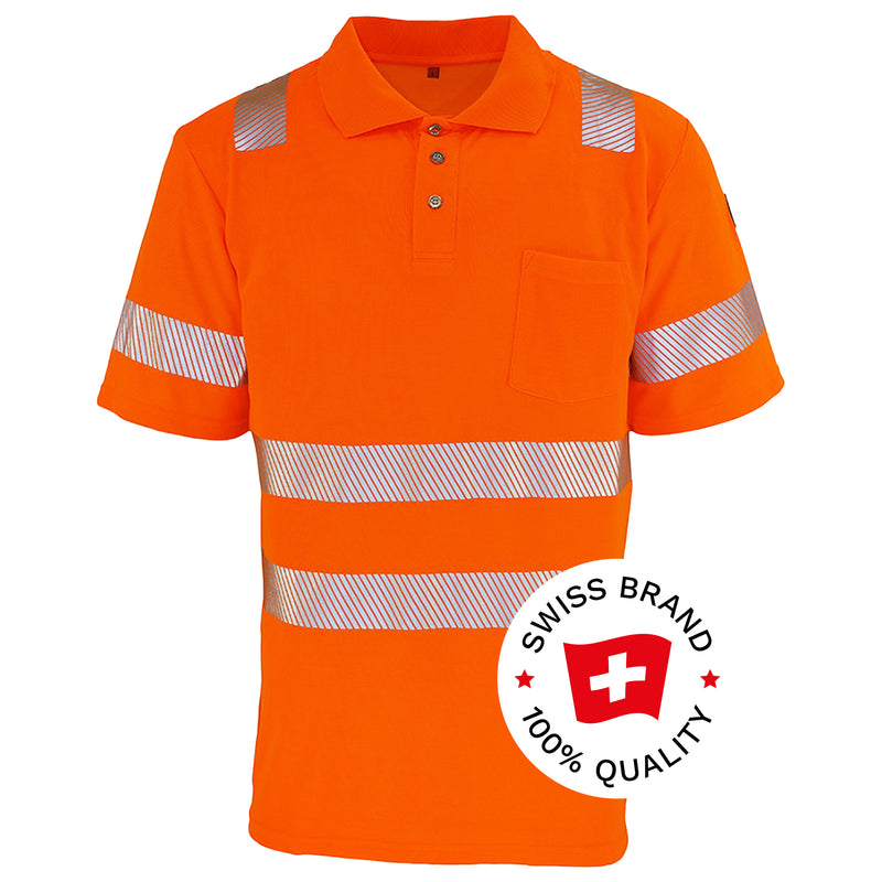 Warnschutz Polo-Shirt | Klasse 2 | PE/Bambus | kühlend & geruchshemmend | 190 g/m² | Bormio Safety Röti