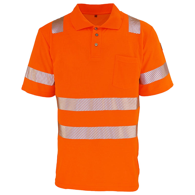 Warnschutz Polo-Shirt | Klasse 2 | PE/Bambus | kühlend & geruchshemmend | 190 g/m² | Bormio Safety Röti
