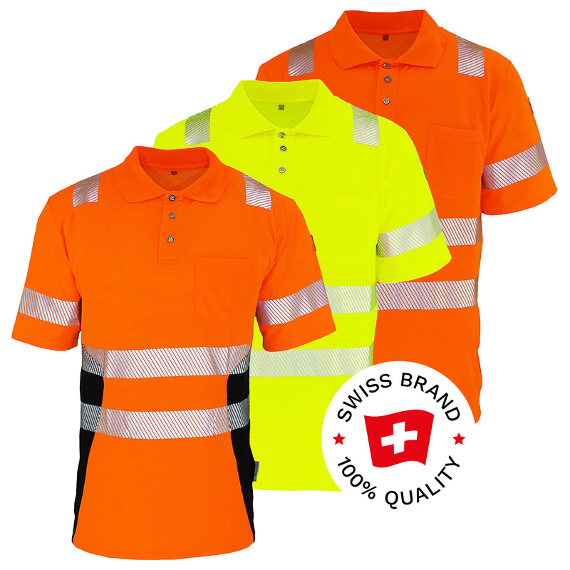Warnschutz Polo-Shirt | Klasse 2 | PE/Bambus | kühlend & geruchshemmend | 190 g/m² | Bormio Safety Röti
