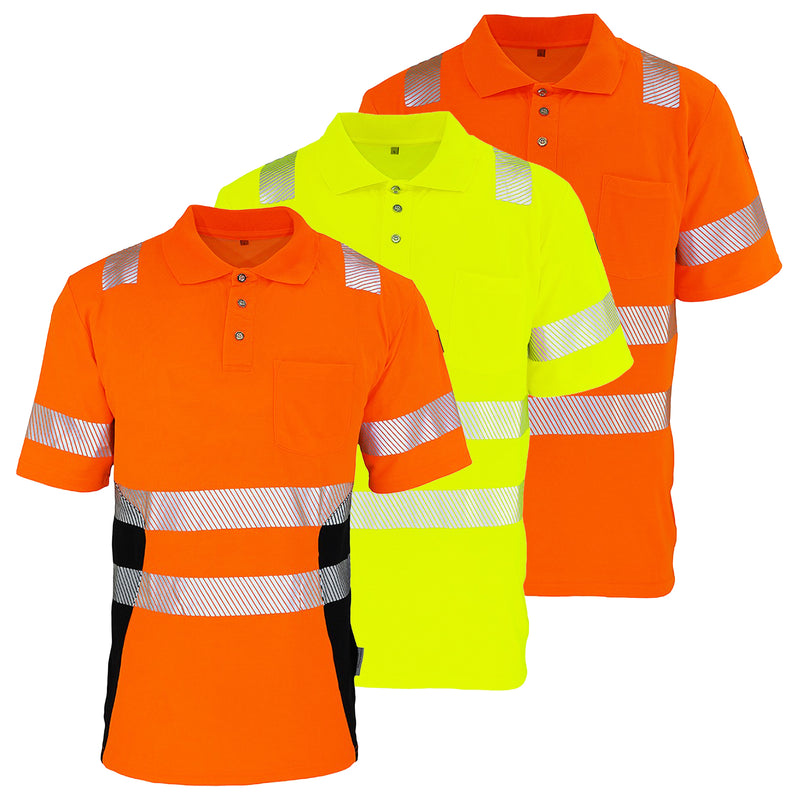 Warnschutz Polo-Shirt | Klasse 2 | PE/Bambus | kühlend & geruchshemmend | 190 g/m² | Bormio Safety Röti