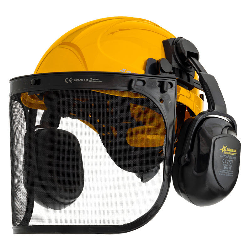 Forsthelm-Set ARTITOP SH510 | Forstvisier | Kapselgehörschutz | ROTO-System | optional mit Schutzbrille & Kinnband | ARTILUX