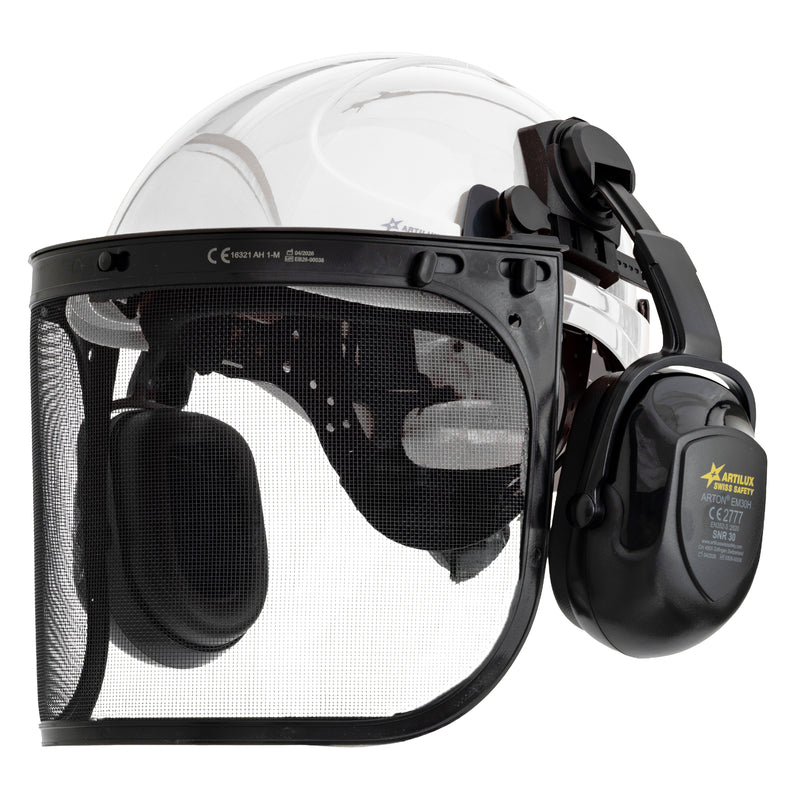 Forsthelm-Set ARTITOP SH510 | Forstvisier | Kapselgehörschutz | ROTO-System | optional mit Schutzbrille & Kinnband | ARTILUX