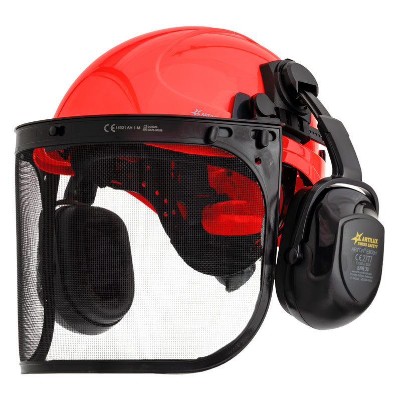 Forsthelm-Set ARTITOP SH510 | Forstvisier | Kapselgehörschutz | ROTO-System | optional mit Schutzbrille & Kinnband | ARTILUX