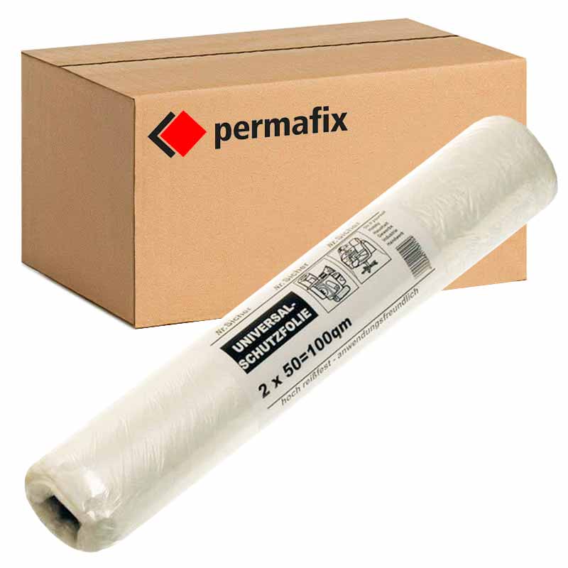 Bau-Abdeckfolie PE | 50 x 2 m | Schutzfolie für Möbel | Permafix 055