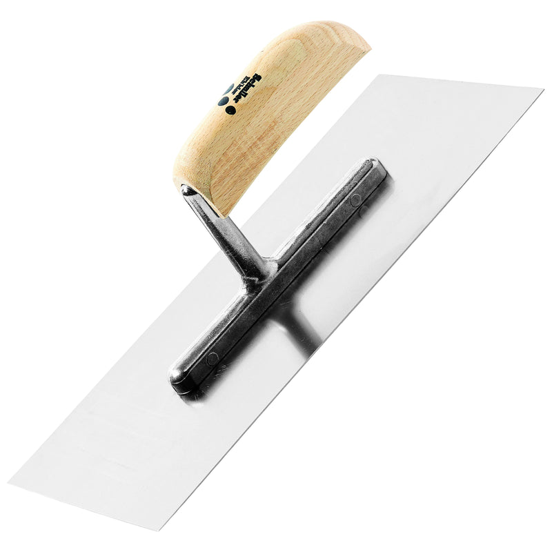 Glättkelle Stan Plano | 28 x 13 cm | rostfreier Stahl | gewachster Holzgriff | Schuller Eh`klar