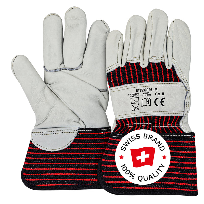 BORMIO SAFETY Albis Arbeitshandschuhe, überlappendes Paar, Swiss-Brand-Button
